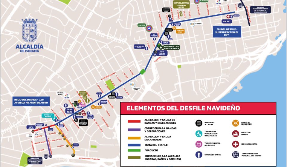 Conozca los puntos de emergencia que estarán en la ruta del desfile de Navidad y sus líneas telefónicas 