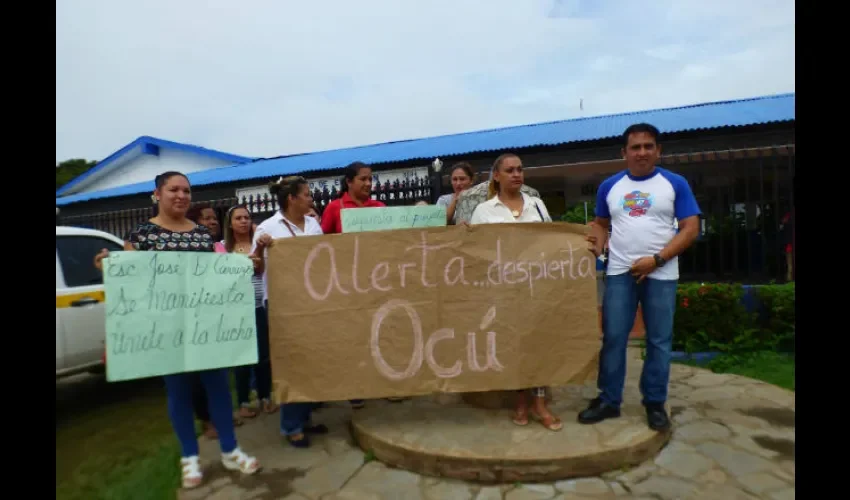 Foto ilustrativa de los docentes en huelga. 