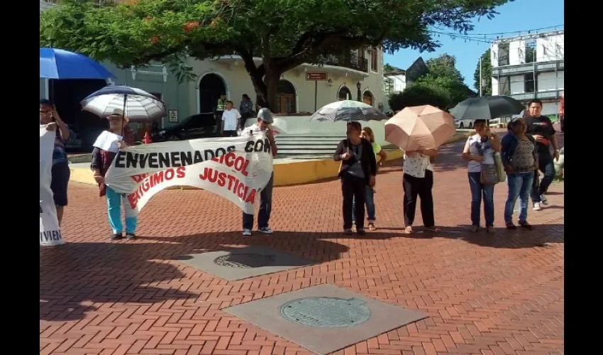 Protesta en  la Presidencia de la República. 