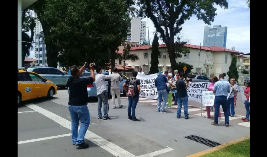 Protesta en predios de la Procuraduría de la Administración.