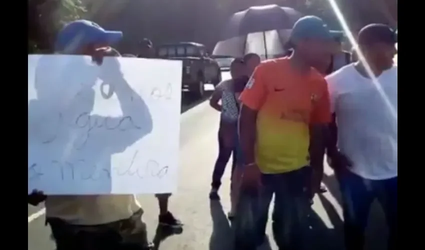 Protesta en Panamá Oeste. 