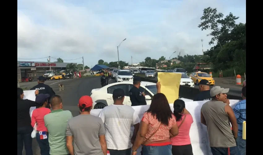 Protesta en Panamá Oeste. 