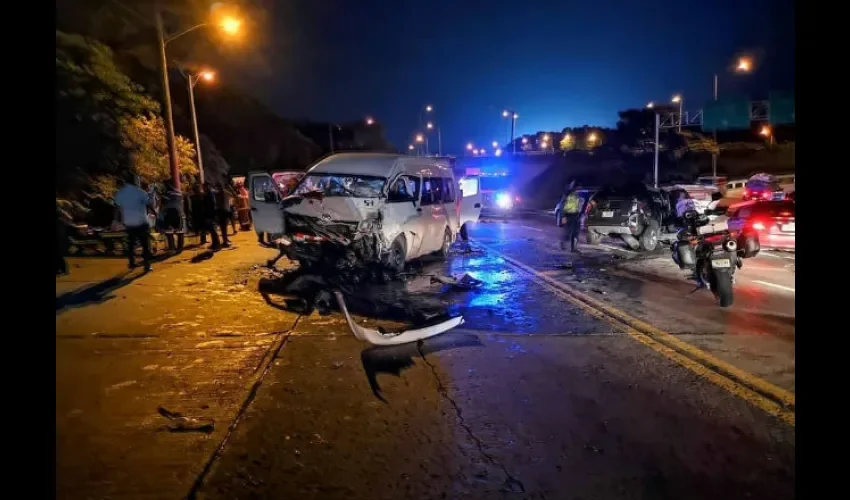 Foto ilustrativa del accidente en el Puente de Las Américas. Cortesía Tráfico Panamá 