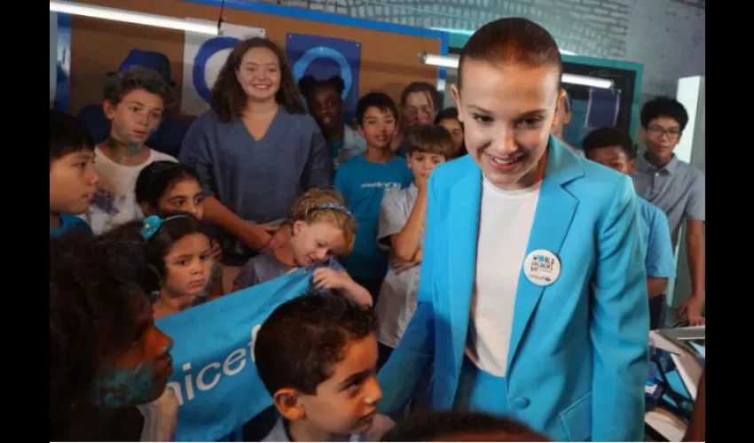 La actriz Millie Bobby Brown se unió a los Embajadores de Buena Voluntad de UNICEF. Foto: Unicef