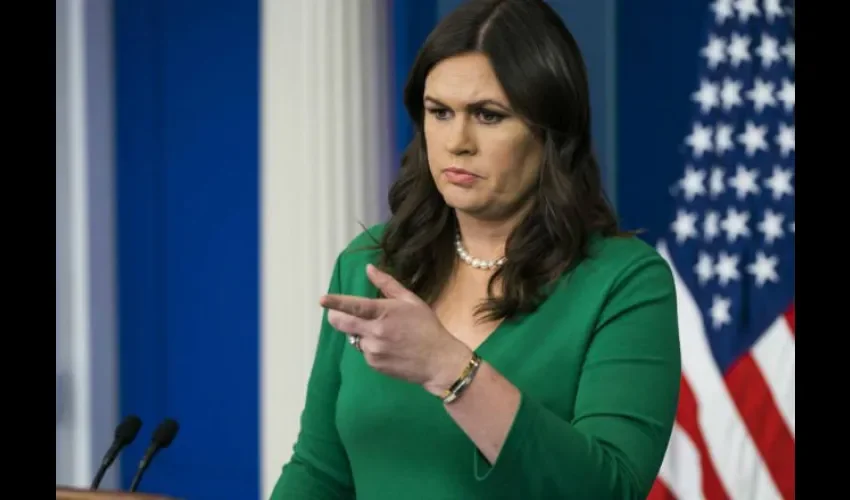 Sarah Sanders, portavoz de la Casa Blanca.