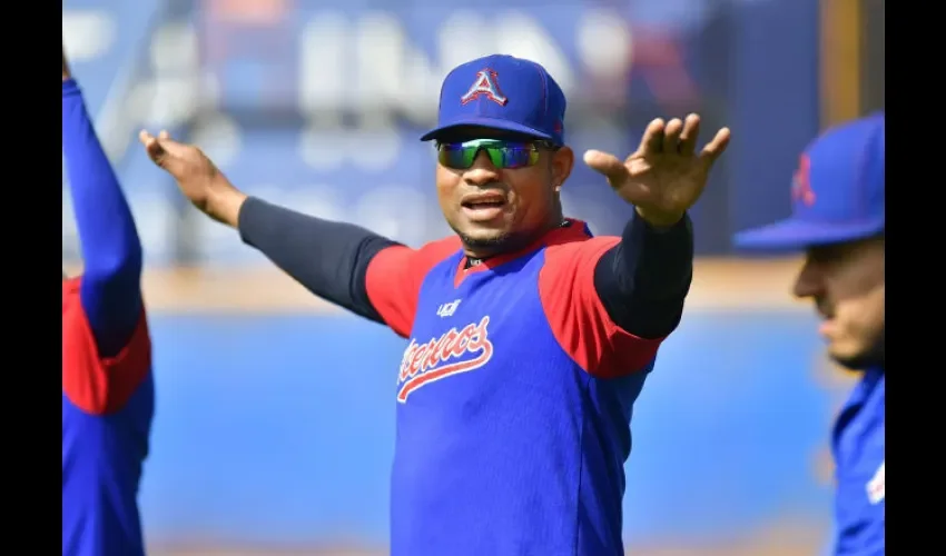 Rubén Rivera durante una práctica con los Acereros de Monclova. @AcererosOficial