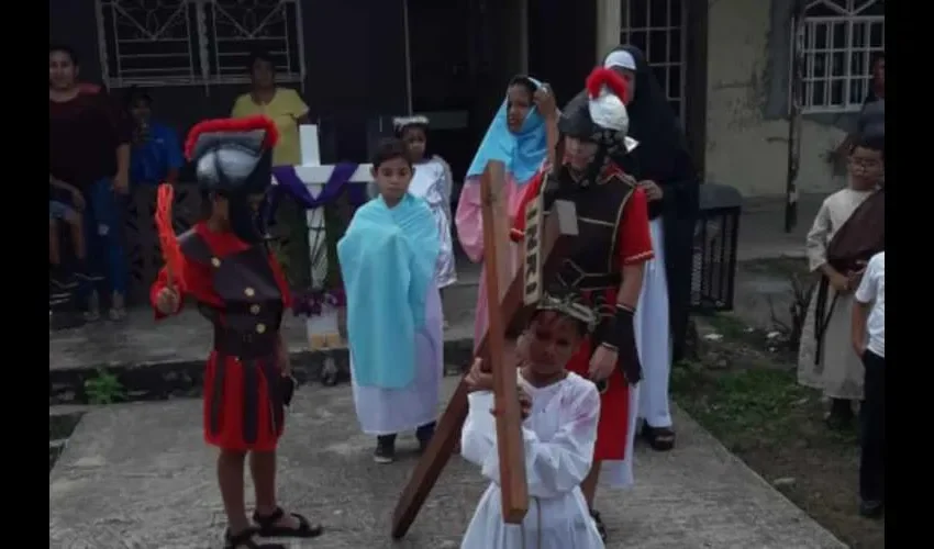 Foto ilustrativa de la presentación de la pasión de Cristo en la parroquia Inmaculada Concepción. 