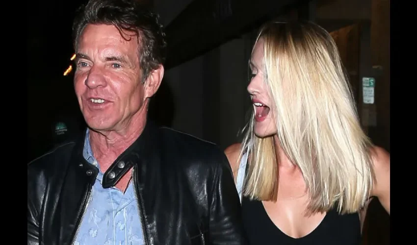 Dennis Quaid se dejó fotografiar con su nueva pareja, Laura Savoie.