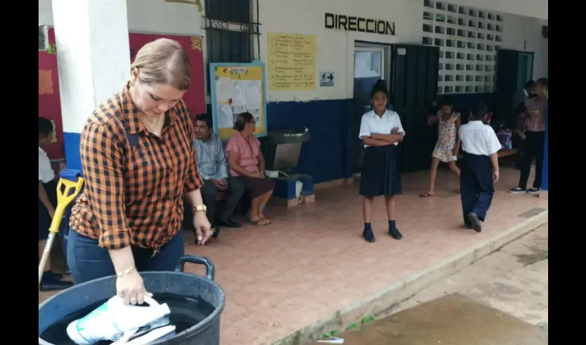 Foto ilustrativa de la afectación en la escuela. 