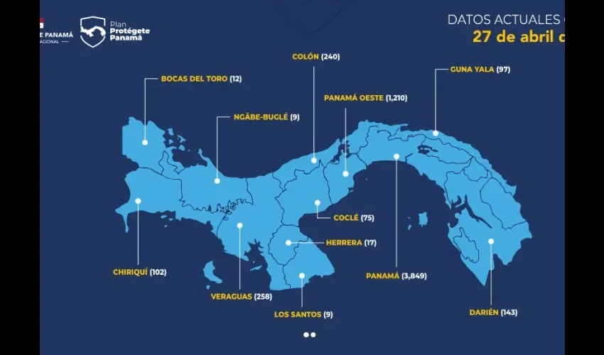 Foto ilustrativa del mapa de casos de COVID-19. 