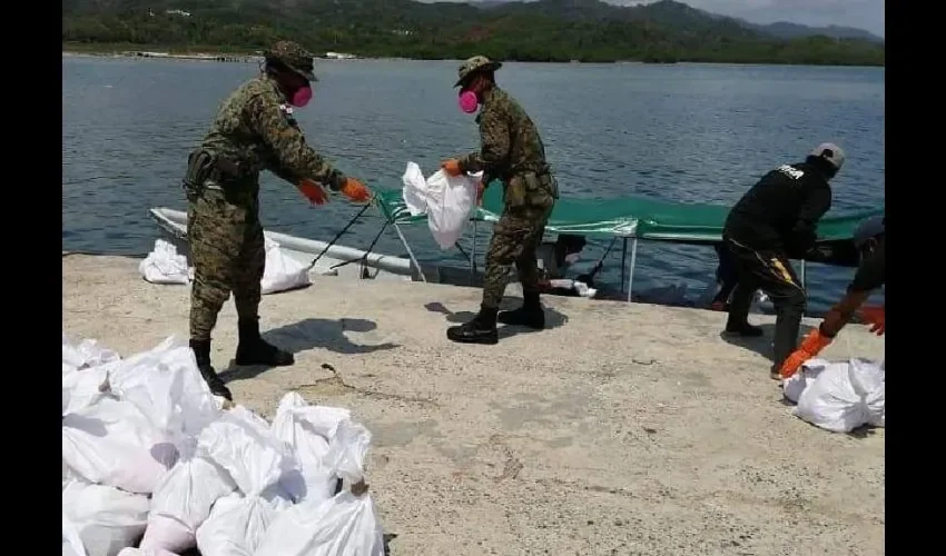 Foto ilustrativa del traslado de las bolsas. 