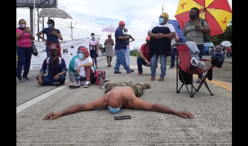 Foto ilustrativa de la protesta. 