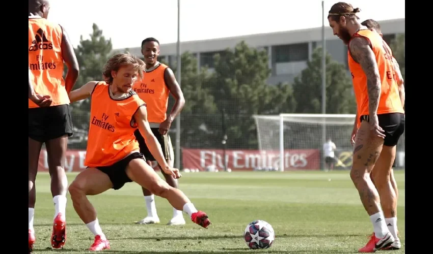 Foto ilustrativa del entrenamiento del Real Madrid. 