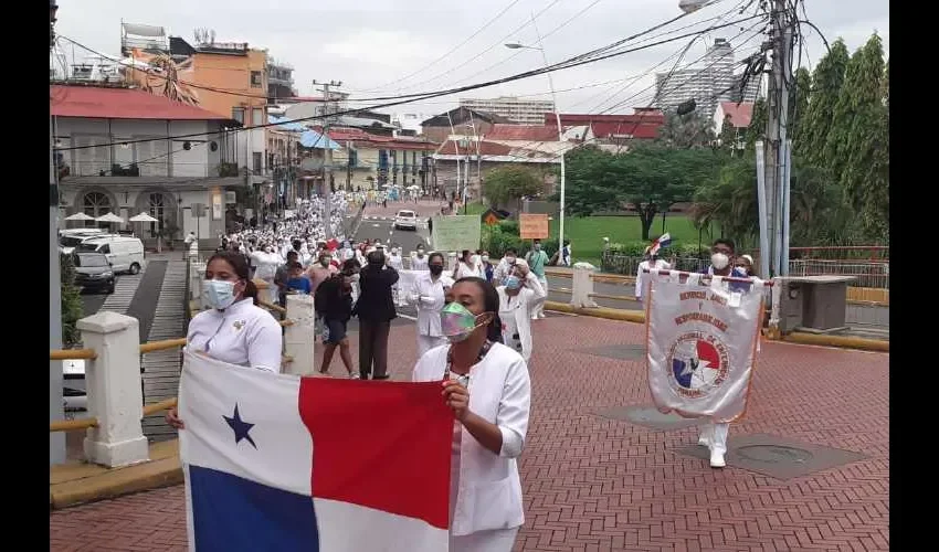 Las enfermeras destacaron que la salud de la población está siempre cubierta, pese a la deuda desde el 2015. Foto: Cortesía / ANEP