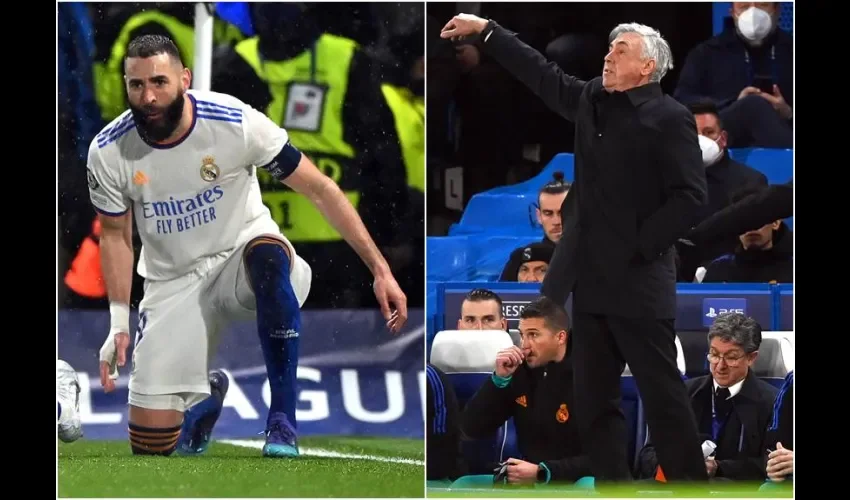  Karim Benzema y Carlo Ancelotti. Foto: EFE. 