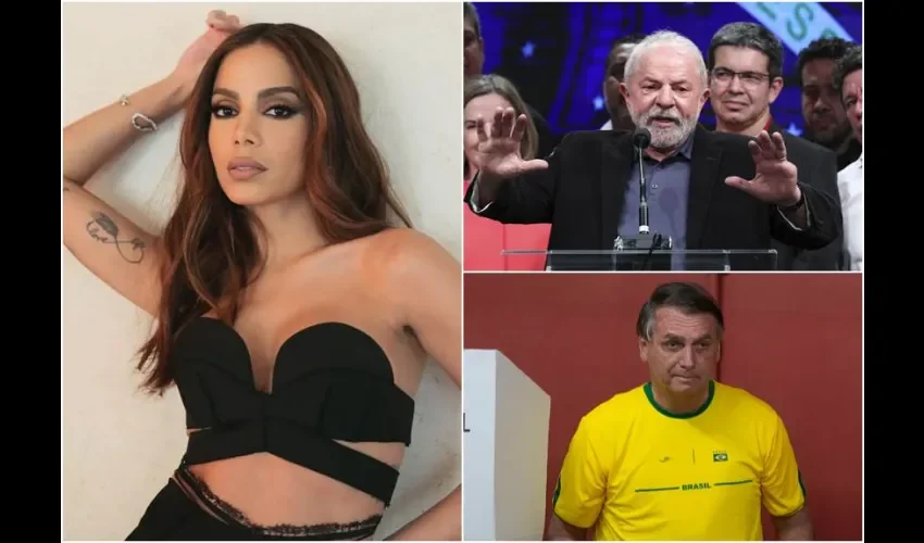 Anitta, Lula y Bolsonaro. Fotos: EFE /Instagram. 