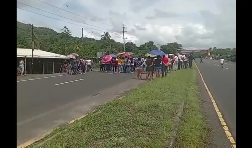 Vista de  la protesta en Espavé de Chame. 