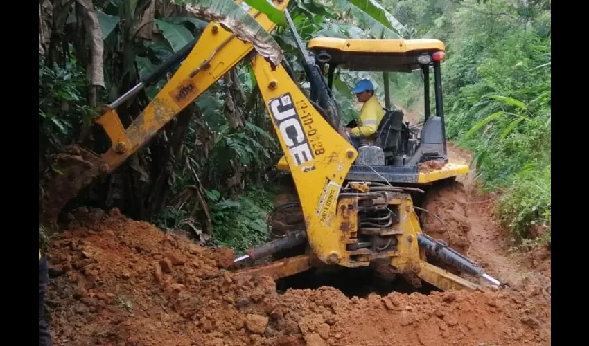 Foto de los trabajos de drenaje.