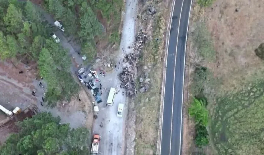 Vista área del área del accidente. 