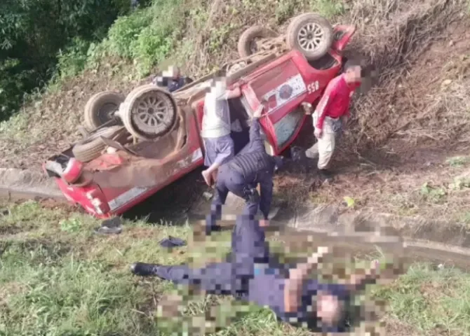  Cinco lesionados en accidente vehicular en autopista en Colón 